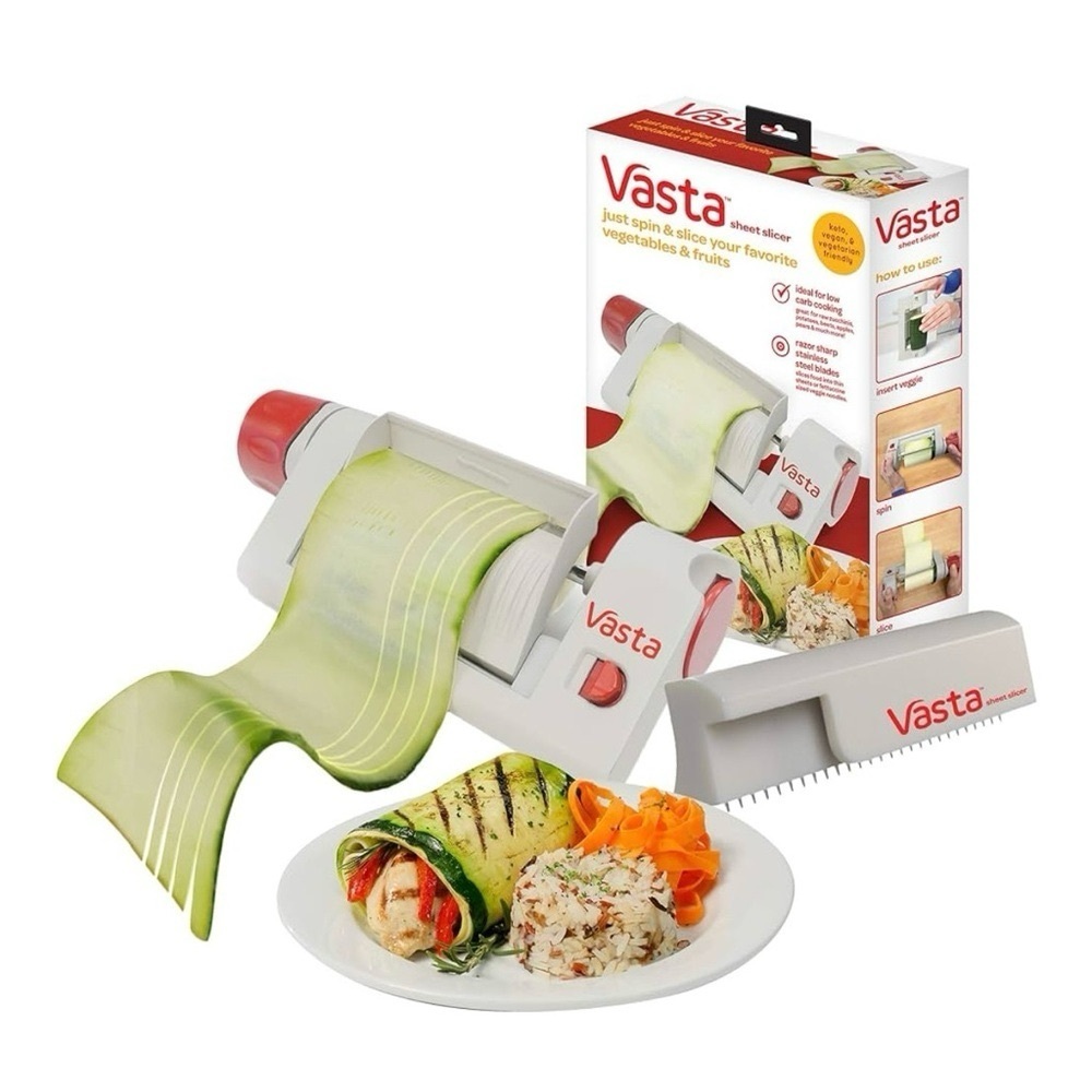 Vasta Sheet Slicer Fruit & Vegetable Slicer for Low Carb Keto Vegan Eating NWT